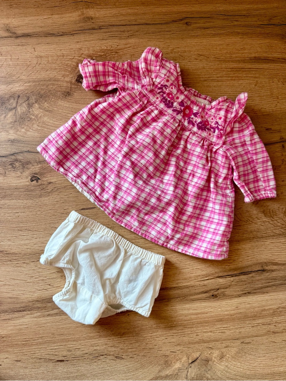 Baby Gap Pink Plaid Dress + Bloomers